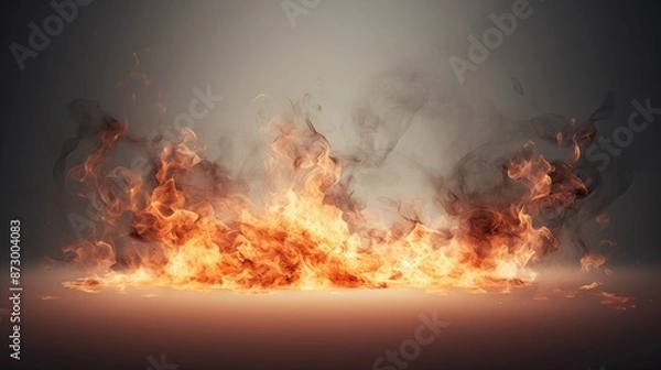 Obraz Raging Inferno with Smoke and Blazing Flames