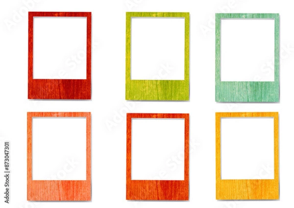 Fototapeta set of frames with wood texture 