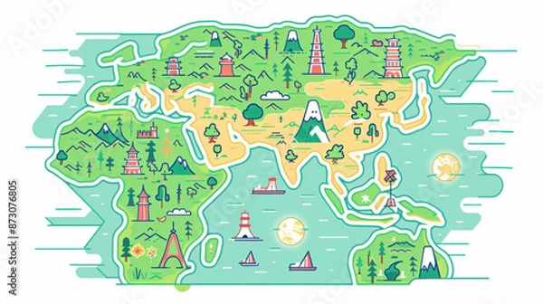 Fototapeta world map