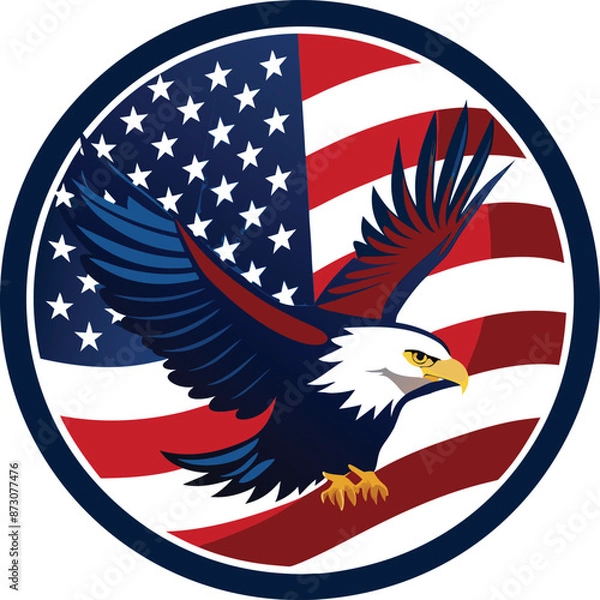 Obraz American Flag Vector Illustration.