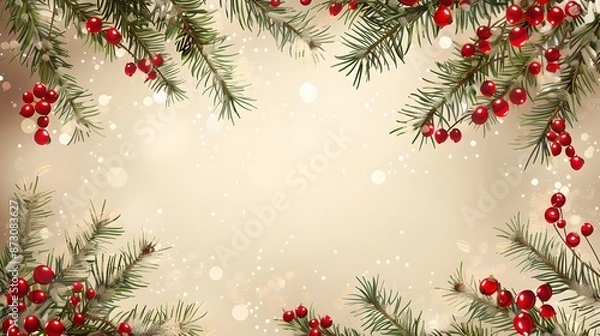 Obraz christmas background with christmas tree and decorations