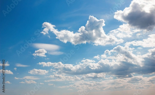 Fototapeta Bright blue sky with clouds