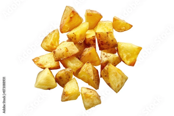 Fototapeta Potato chunks isolated on transparent background