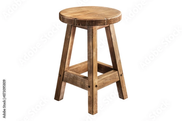 Fototapeta Wooden stool isolated on transparent background