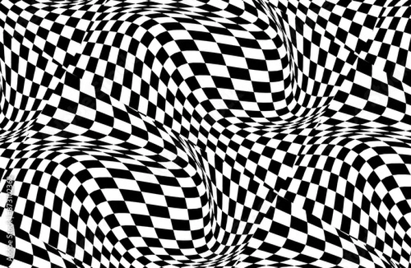 Obraz Abstract seamless checkered wave pattern moving background