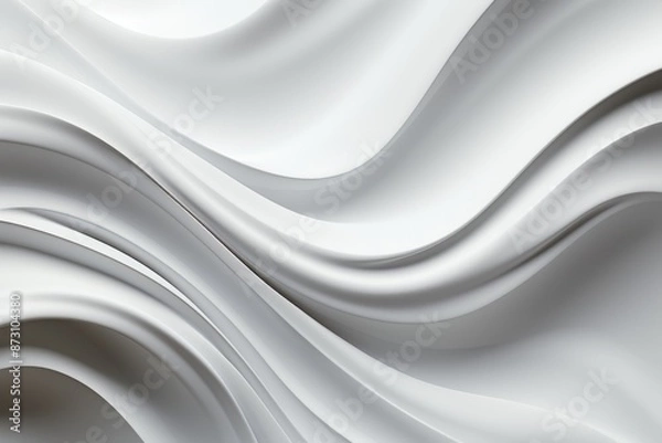 Fototapeta Abstract White Wavy Background