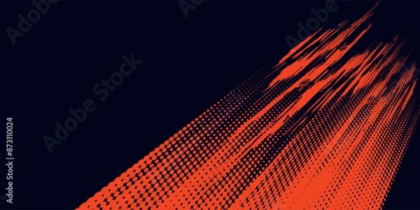 Fototapeta Halftone dots red and blue color pattern gradient grunge texture background. Dot pop art comic sport style vector illustration.