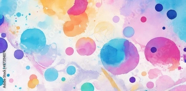 Fototapeta Abstract colorful circles with watercolors in artistic vibrant background colorful pattern creative concept. Watercolor Splash with gradient effect. Bright colorful watercolor ink grunge
