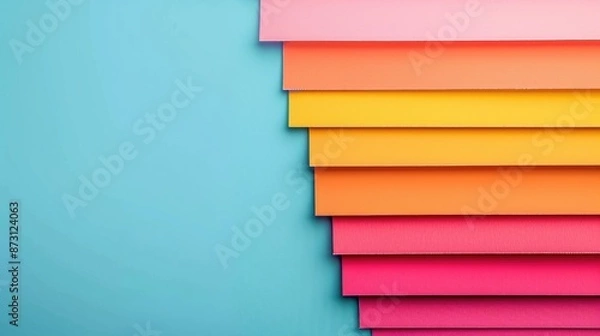 Obraz Colorful stack of test swatches with space for text