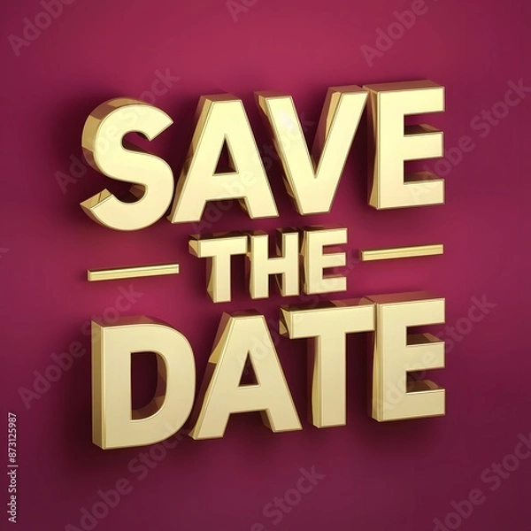 Fototapeta 3D Save the date poster