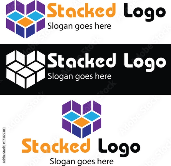Fototapeta Stacked logo for professional or personal use