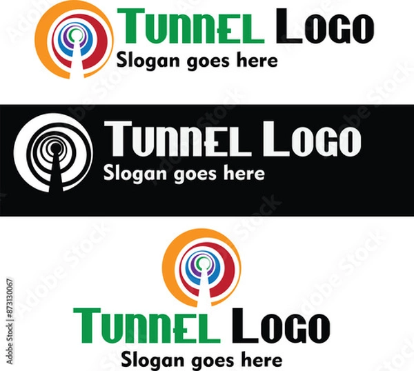 Fototapeta Tunnel logo design created for business or personal use. 