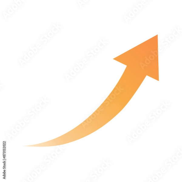 Obraz 上昇する矢印　黄色　グラデーション