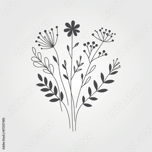 Obraz  flower and leaves background collection