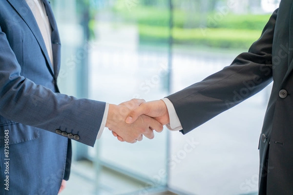Obraz 握手をするビジネスマン