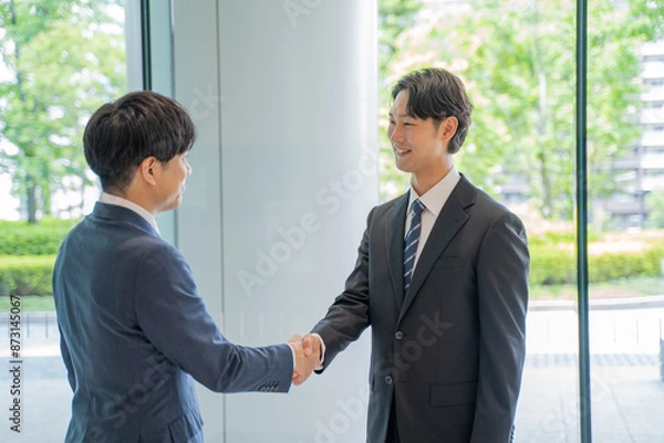 Fototapeta 握手をするビジネスマン
