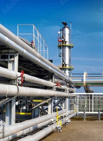 Fototapeta petrol and gas pipeline during the refinery process. High quality photo , generated by AI. High quality photo