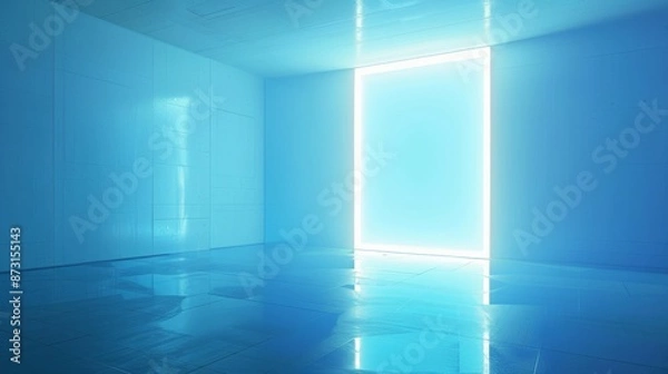 Fototapeta a glowing light blue screen 