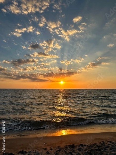 Fototapeta sunset over the sea