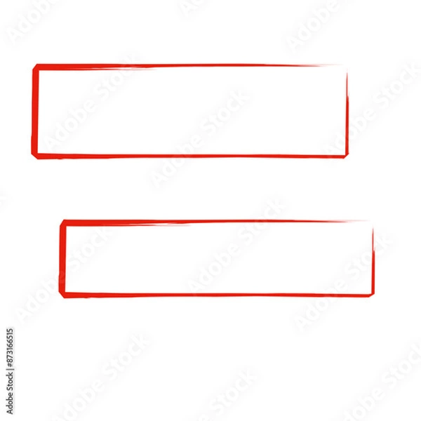 Fototapeta Rectangle outline red sketch. Hand drawn vector ilustration