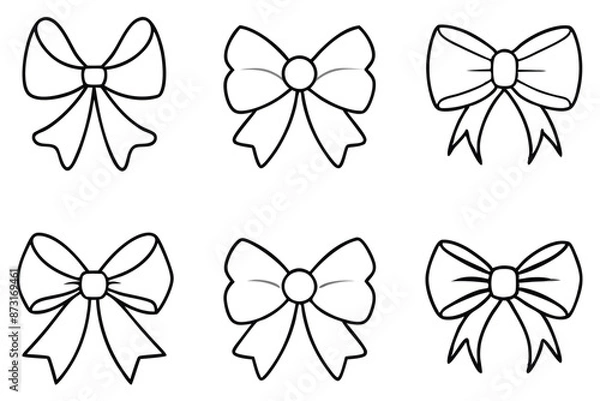 Fototapeta Ribbon Bow Line Art Iconic Ribbon Silhouette