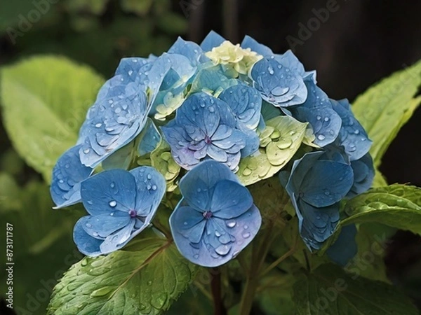 Obraz water drops on a leaf