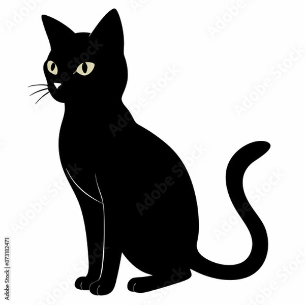 Obraz halloween cat black vector silhouette