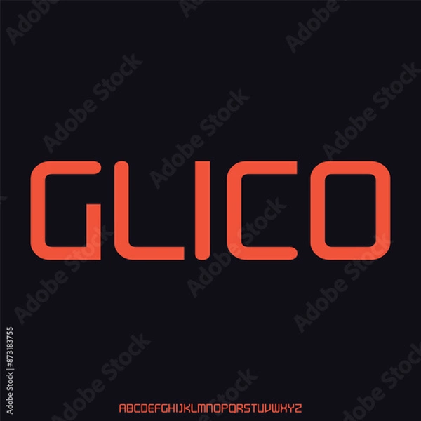 Fototapeta display font alphabet vector set