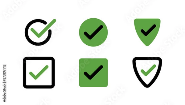 Fototapeta Check Mark, Security, Task, Verification Vector Icons