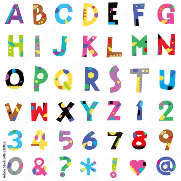 Obraz アルファベット、数字