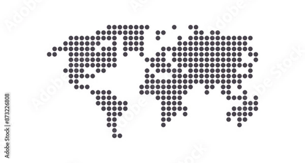 Fototapeta Earth globe world map of dots and global geography in dotted pattern flat vector illustration.	
