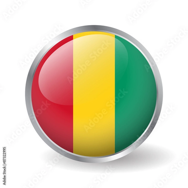 Fototapeta Guinea flag button vector