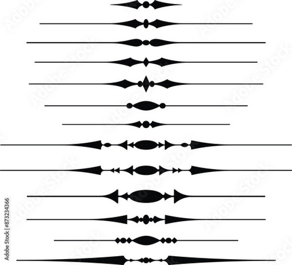 Obraz Set of page dividers or rule lines