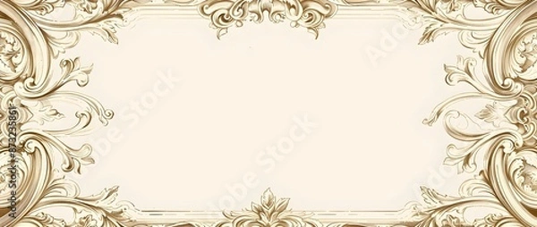 Obraz Ornate Victorian Border With Decorative Filigree and Intricate Architectural Elements for Customizable Designs and Backgrounds