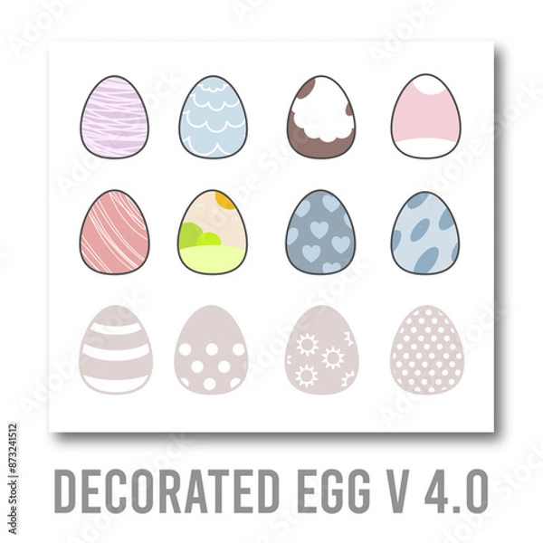 Fototapeta illustrations of Easter eggs and decorated eggs version 4
