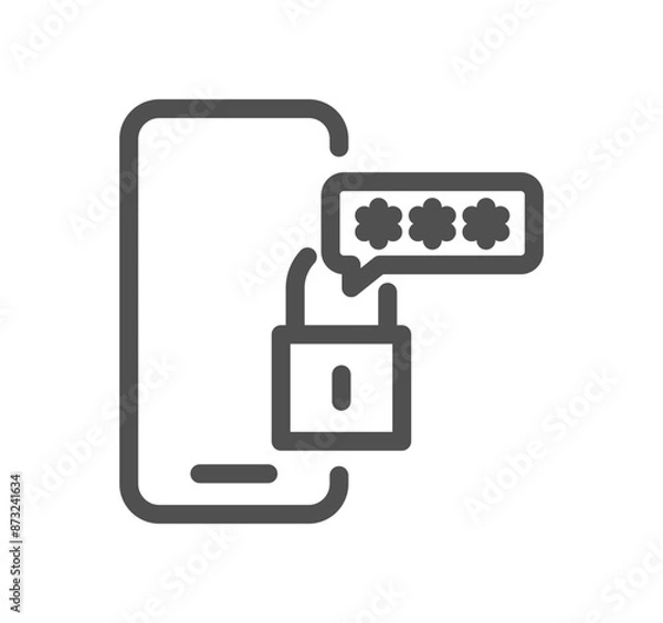 Fototapeta Mobile apps and technology icon outline and linear vector.	
