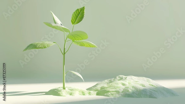 Fototapeta Minimalist style small plants