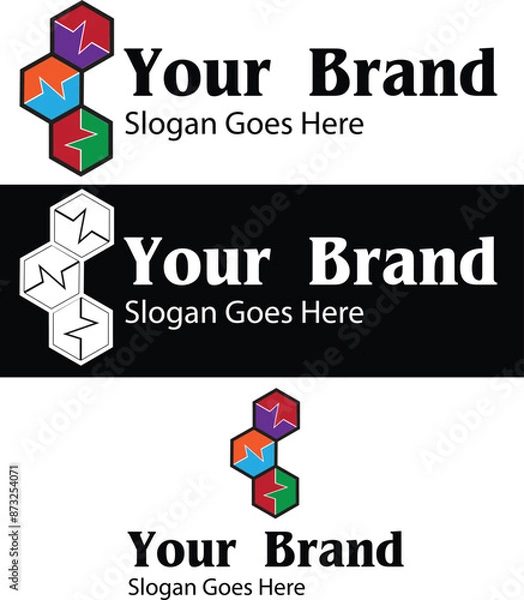 Fototapeta Hexagon logo designed for professional or personal use. 