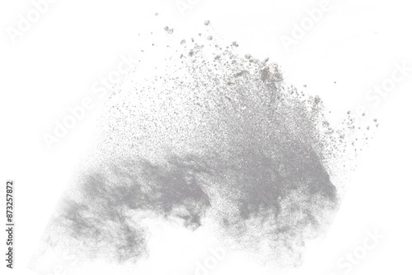 Fototapeta White powder explosion on black background. Colored cloud. Colorful dust explode. Paint Holi.