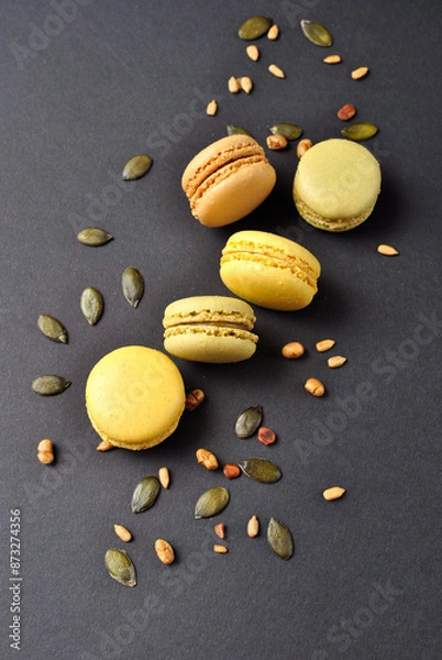 Obraz yellow cake on a black background