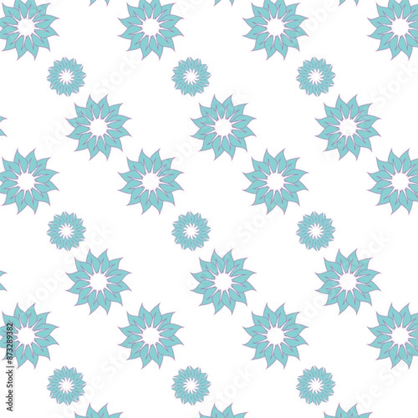 Fototapeta multiple color seamlessfloral vector illustration design repeat pattern for fabric