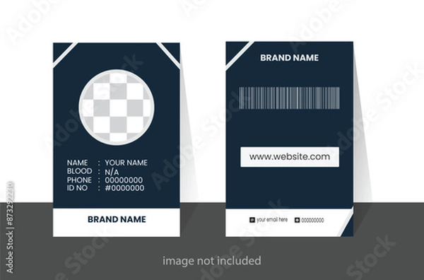 Fototapeta Modern unique professional and clean  id card design template. Identity badge With Photo Placeholder.