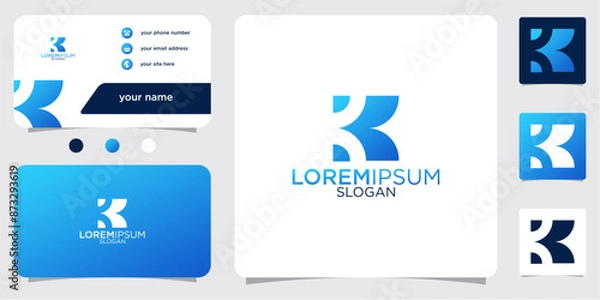 Fototapeta collection of initials letter K abstract monogram with gradient colors logo design business card template