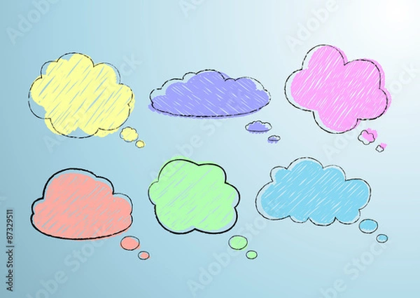 Obraz Doodle sketch speech bubbles