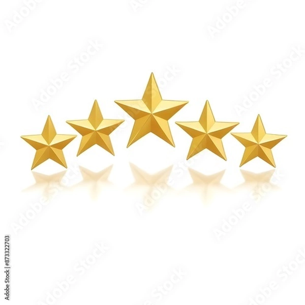Obraz Five gold stars representing a 5 star review or five star rating