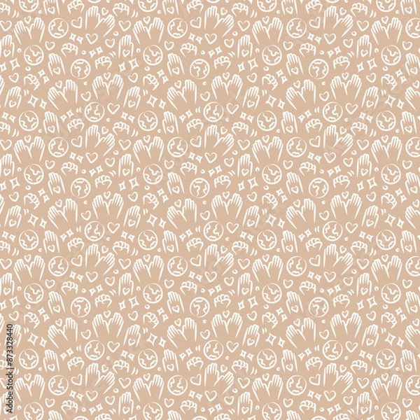 Fototapeta Love, support, well-being pattern for poster, packaging design background colour