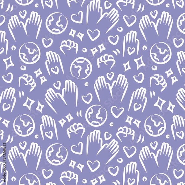 Fototapeta Love, support, well-being pattern for poster, packaging design background colour
