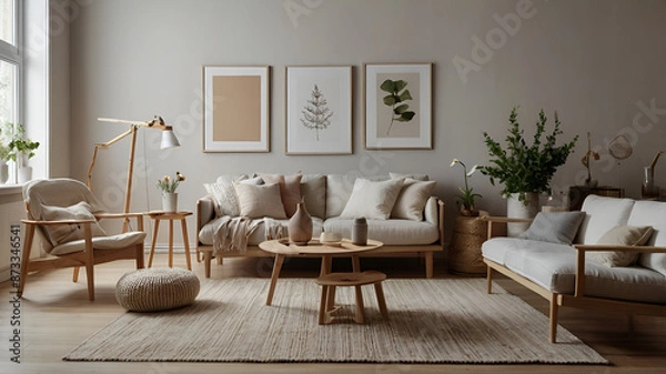 Fototapeta High-Resolution Simple Living Room Setup