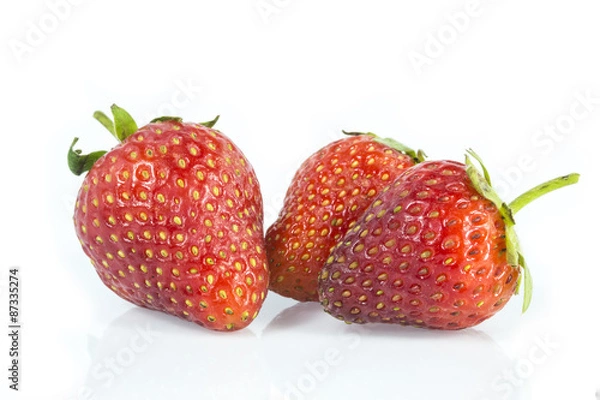 Fototapeta Group of Stawberries isolated on white background