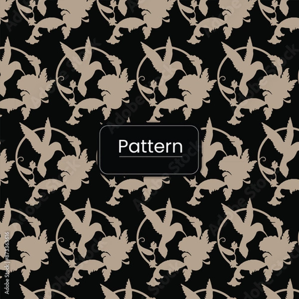 Obraz floral and bird seamless pattern design